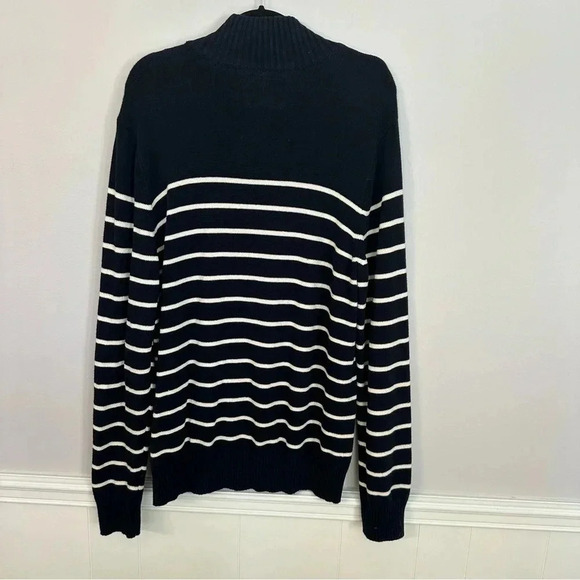 American Eagle Outfitters Men’s 1/4 Zip Navy & White Stripe Pullover Sz XL GUC - Picture 9 of 9